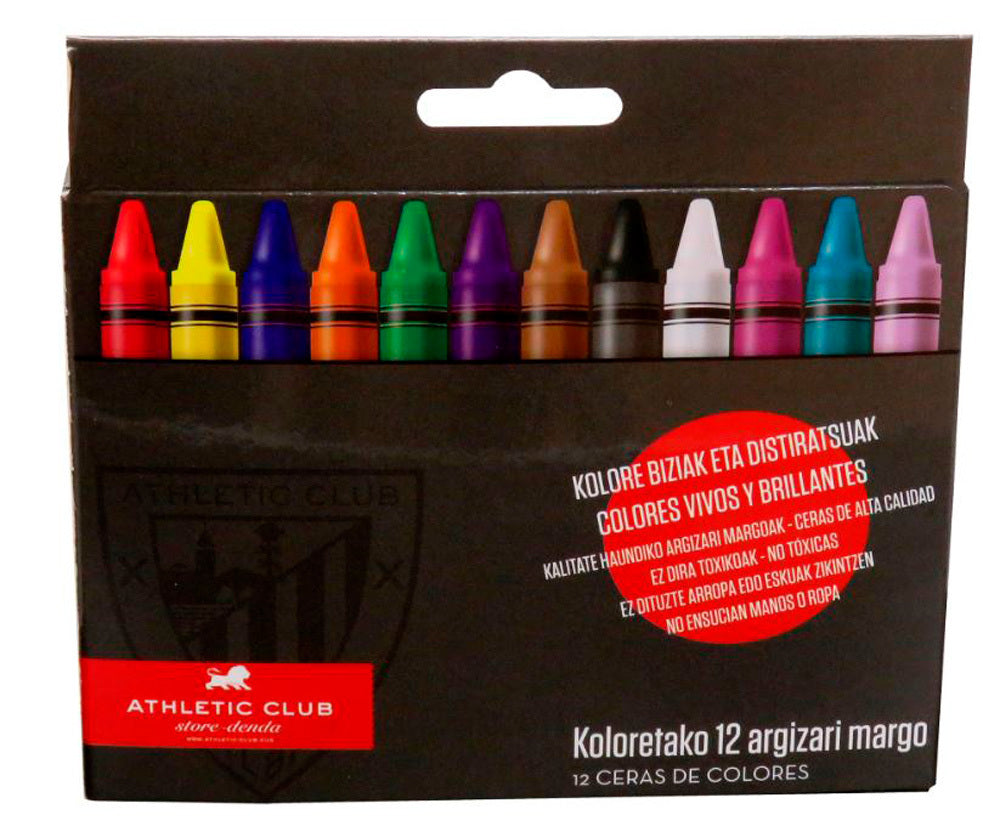 12 pinturas de colores Athletic Club Bilbao oficiales | Lápices de colores escolares