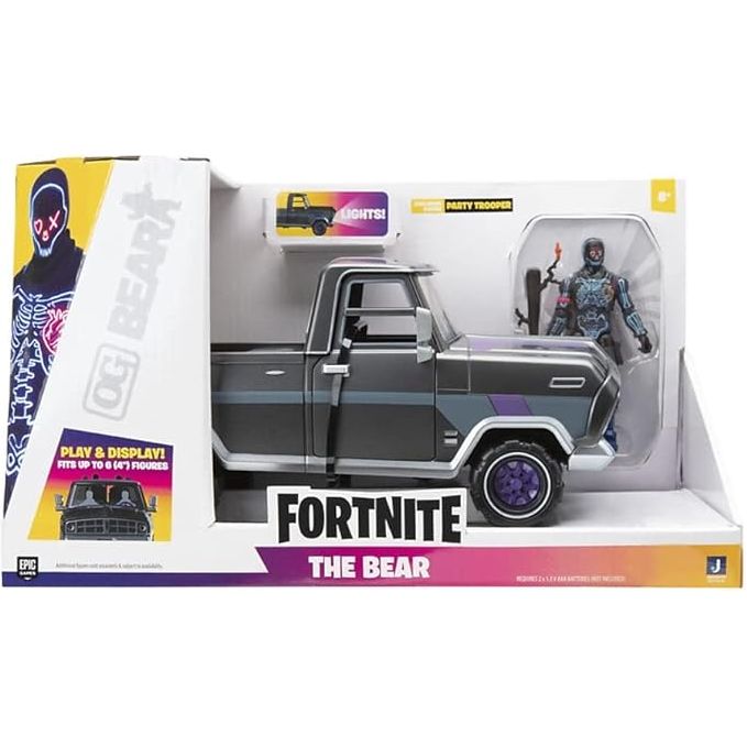 Set Fortnite - Figura Soldado de Fiesta 10cm + Vehículo The Bear