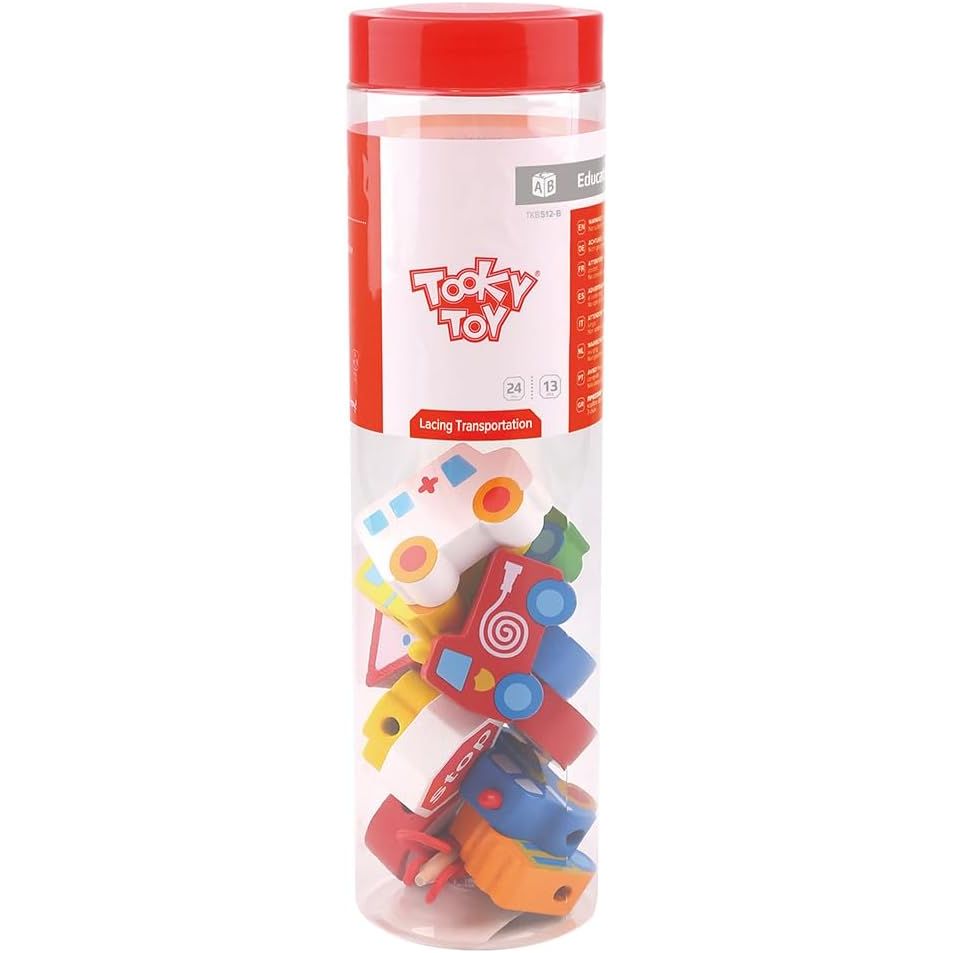 Vehículos de Madera para Enlazar Tooky Toy – Juguete educativo Montessori