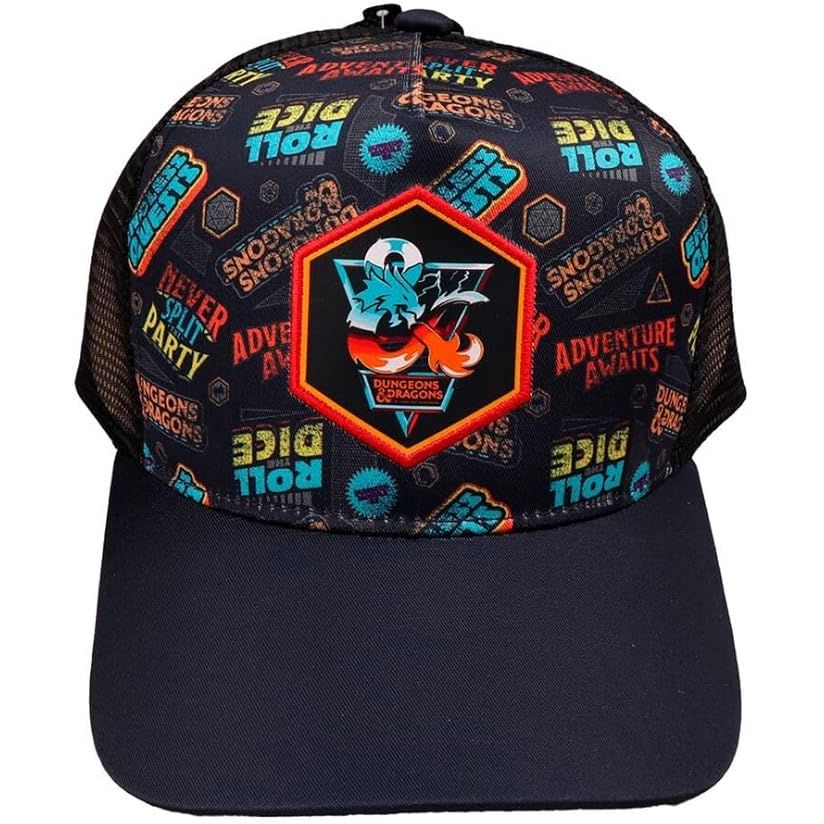 Gorra Dungeons & Dragons | Gorra Oficial con Logo D&D | Estilo Trucker Ajustable | Accesorio Gamer y de Fantasía para Fans del Rol