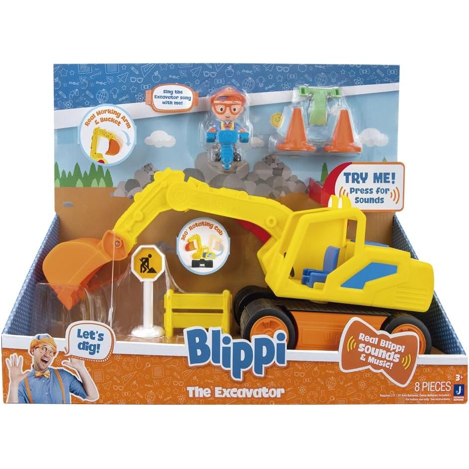 Pack Vehículos Blippi con excavadora y camión de bomberos