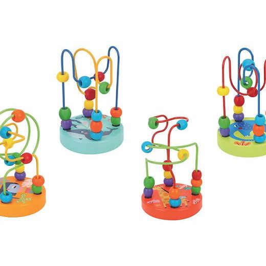 Juguete De Madera Mini Laberinto De Cuentas Surtido