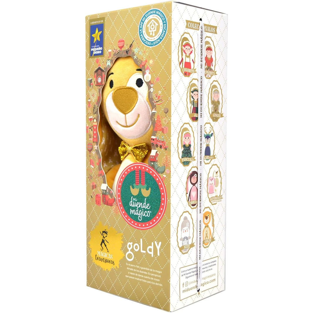 Duende Mágico Goldy – Elfo Navideño Dorado