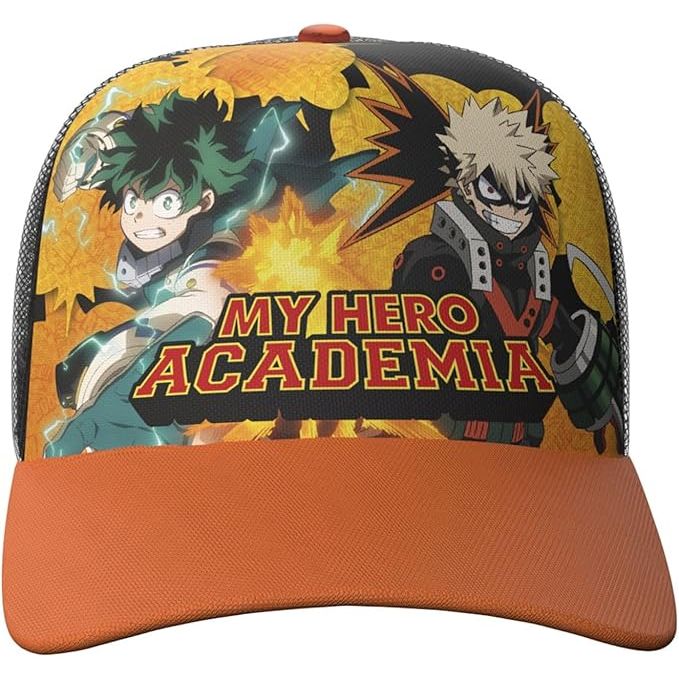 Gorra Naranja My Hero Academia | Gorra Oficial Anime Boku no Hero | Estilo Urbano Ajustable | Moda Otaku y Accesorio para Fans