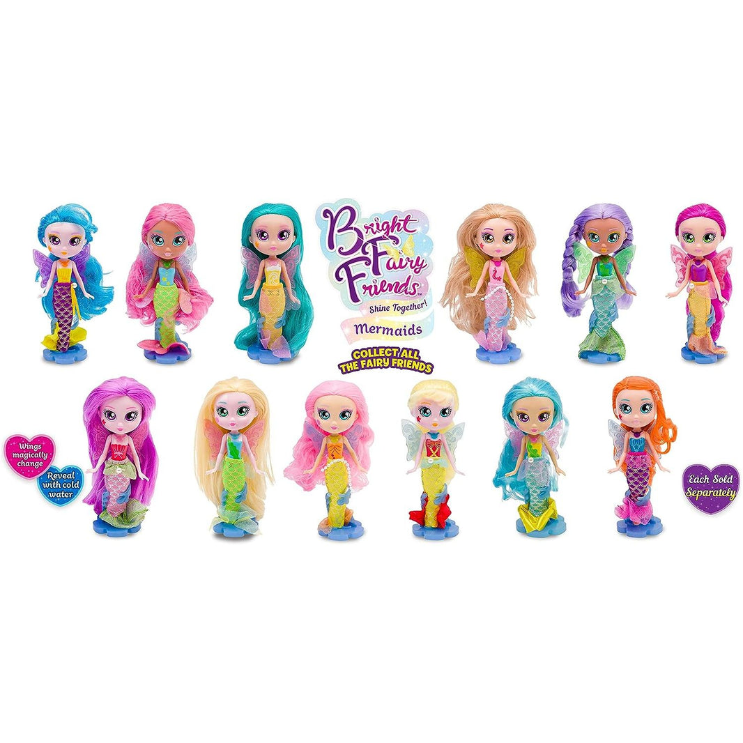 Muñecas Sirenas con Luces mágicas Bright Fairy Friends | Surtido Sorpresa con Tarro de luz y Accesorios.