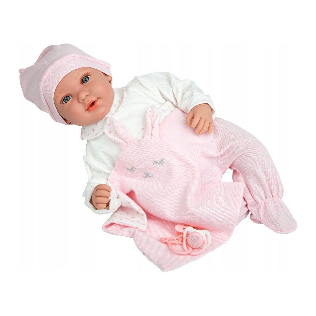 Muñeca Bebé Arias Elegance Iria 45cm con Doudou Rosa 55293