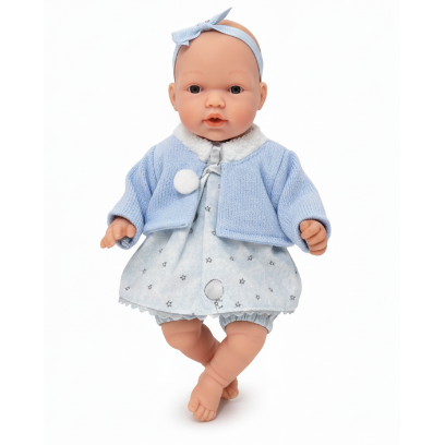 Muñeca Arias Elegance Azul Ref. 60610-1 – Muñeca Bebé de 42 cm con Conjunto Azul y Complementos | Fabricada en España