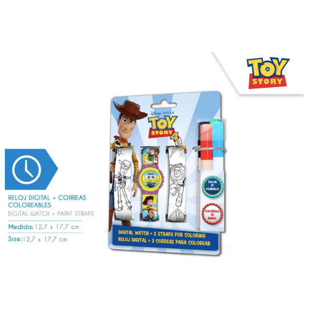 DisneyToy Story 4 - Reloj Digital con Pulseras Pintables