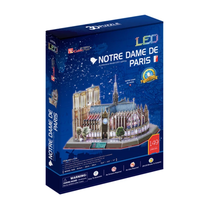 Cubic Fun - Puzzle Notre Dame de Paris con Luz LED - 149 piezas