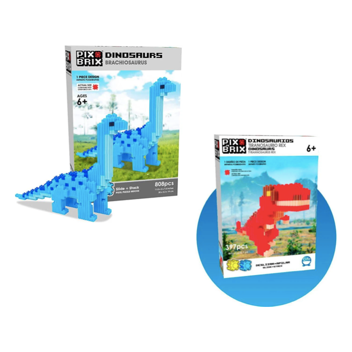 Pack de 2 Pix Brix Dinosaurios
