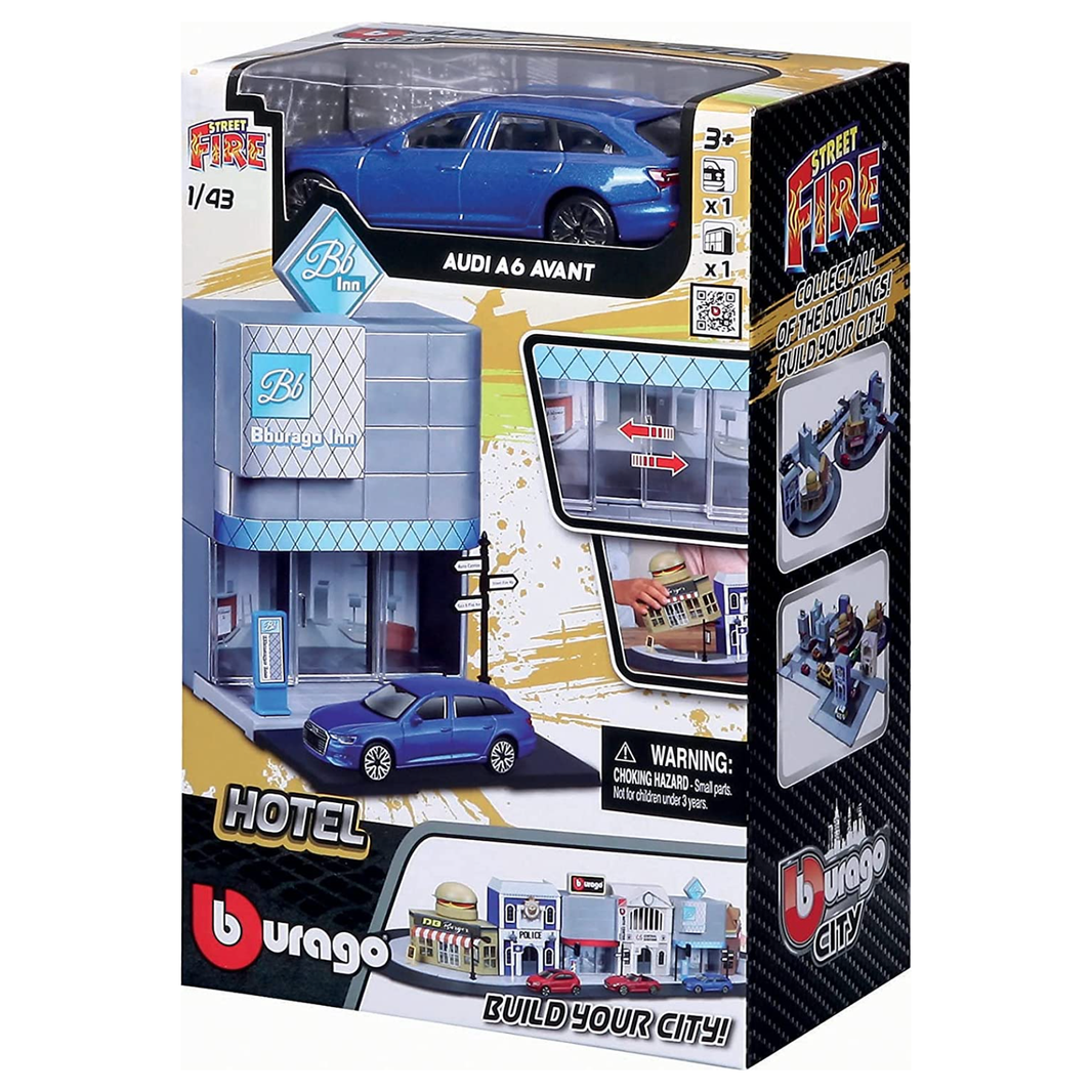 Burago Build Your City 1/43 - Hotel + Ausi A6 Avant