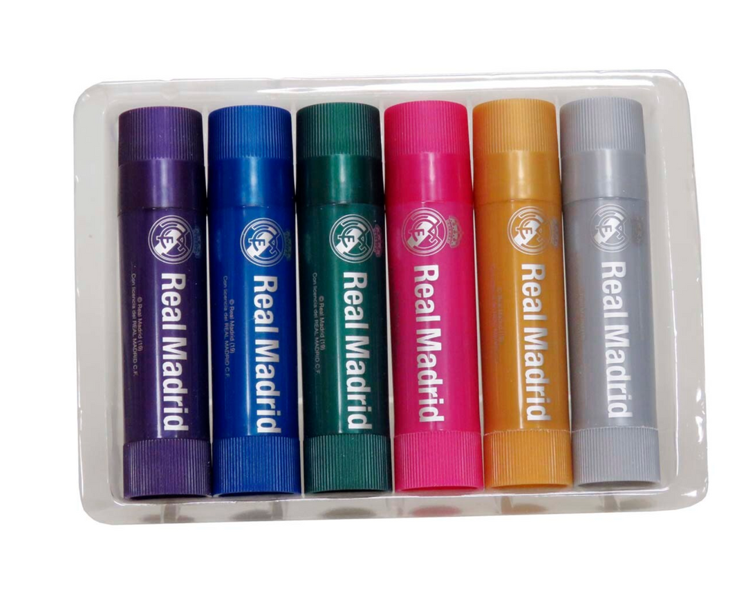 Set de 6 Barras de Témpera de Colores metálicos Real Madrid