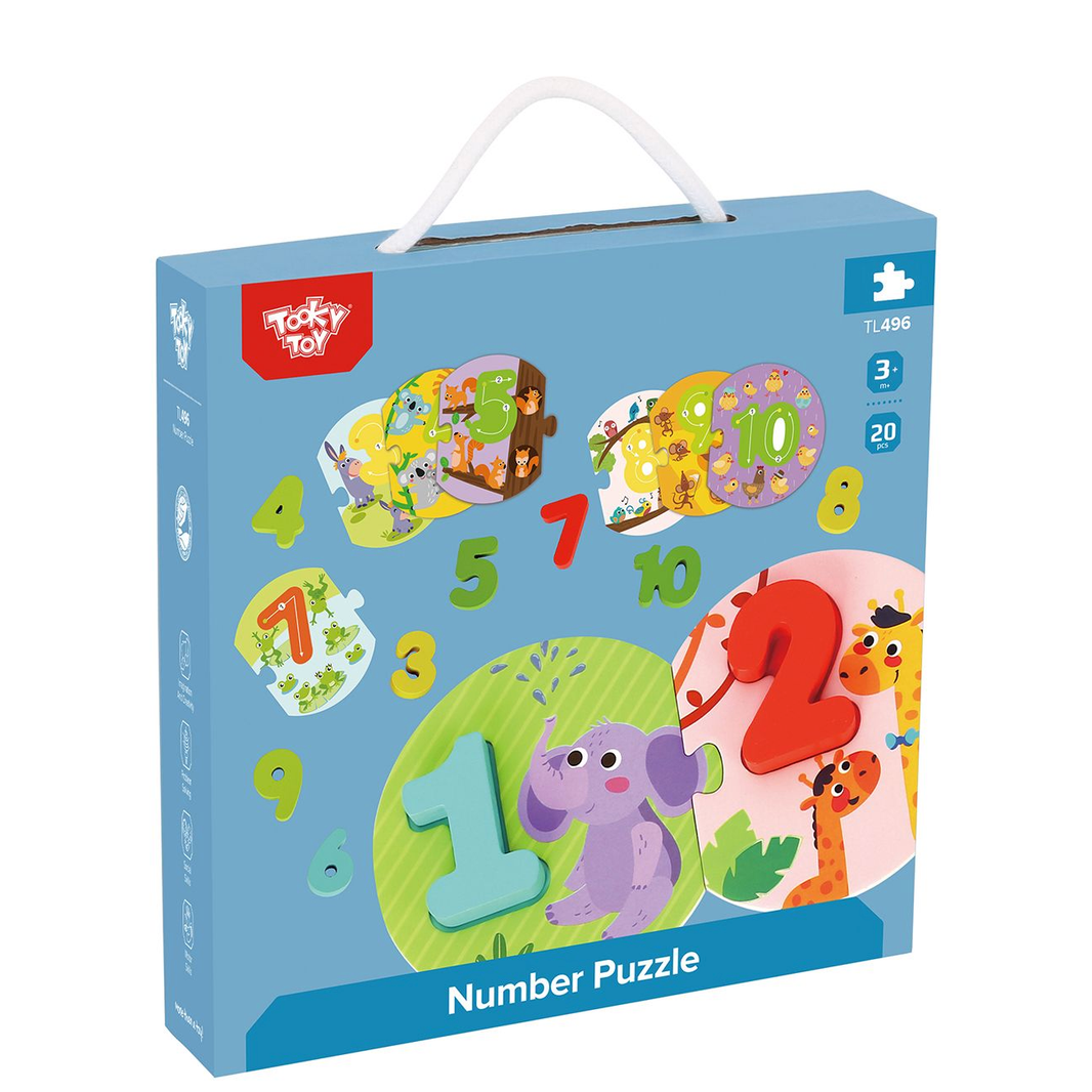 Puzzle de Numeros de Madera Tooky Toy 20 piezas