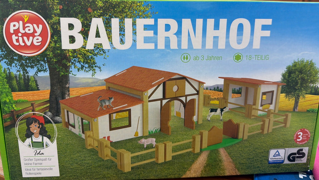 Set de Granja de Madera Playtive – Granja de Juguete con Animales y Accesorios para Niños