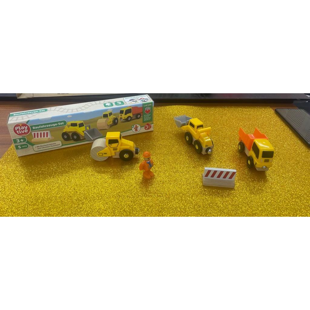 Juego de vehículos de construcción de madera PlayTive