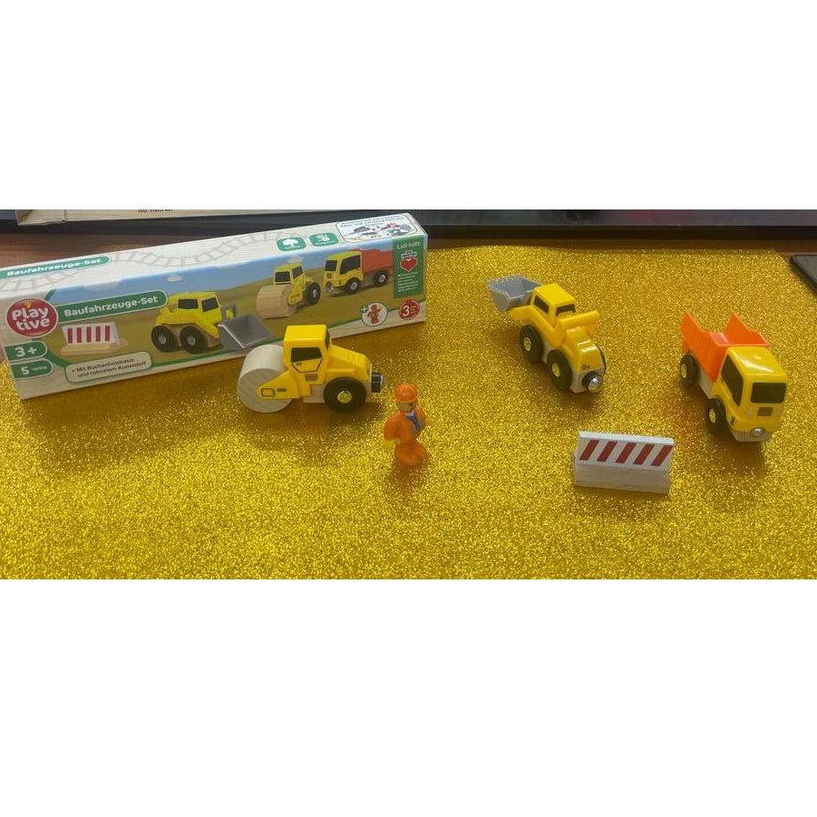 Juego de vehículos de construcción de madera PlayTive