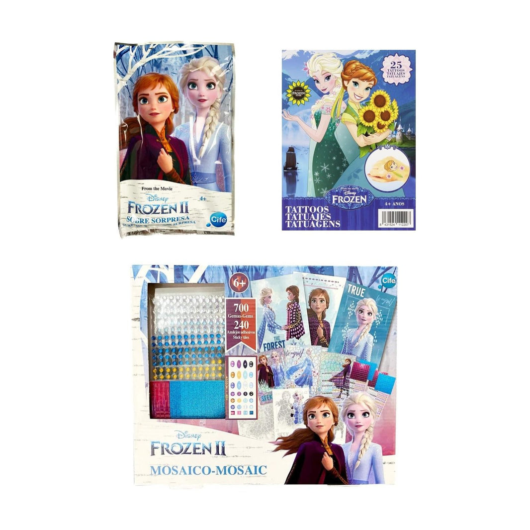 Pack de manualidades, sobre sorpresa y tatuajes Frozen