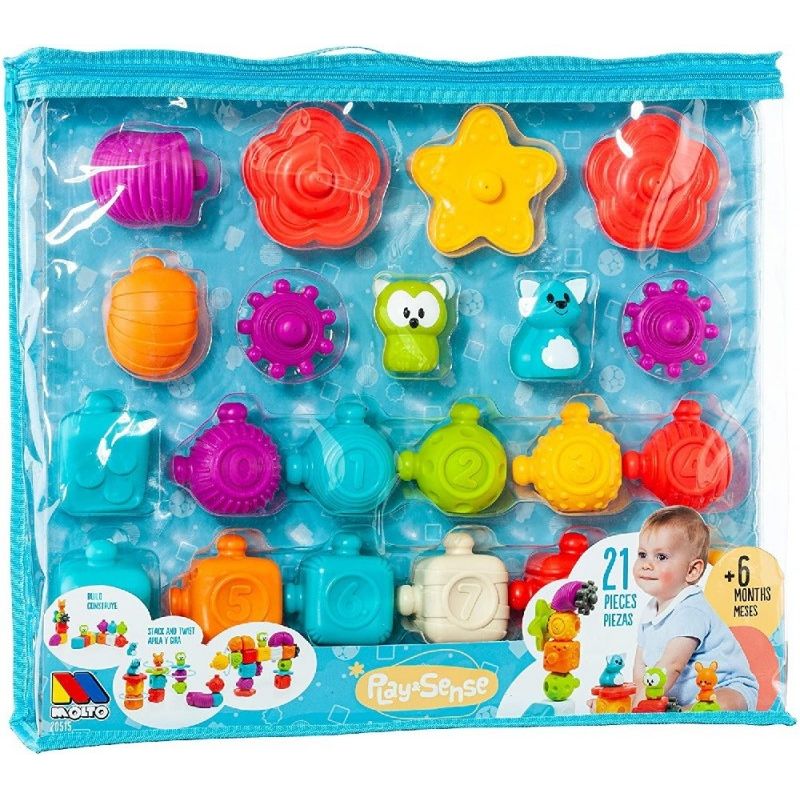 Bolsa Bloques Sensoriales Con 21 Piezas