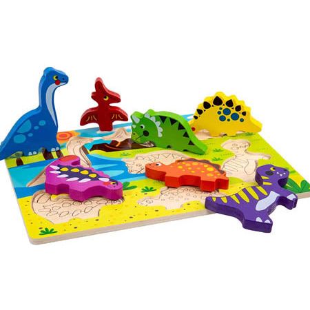 Puzzles de dinosaurios de madera