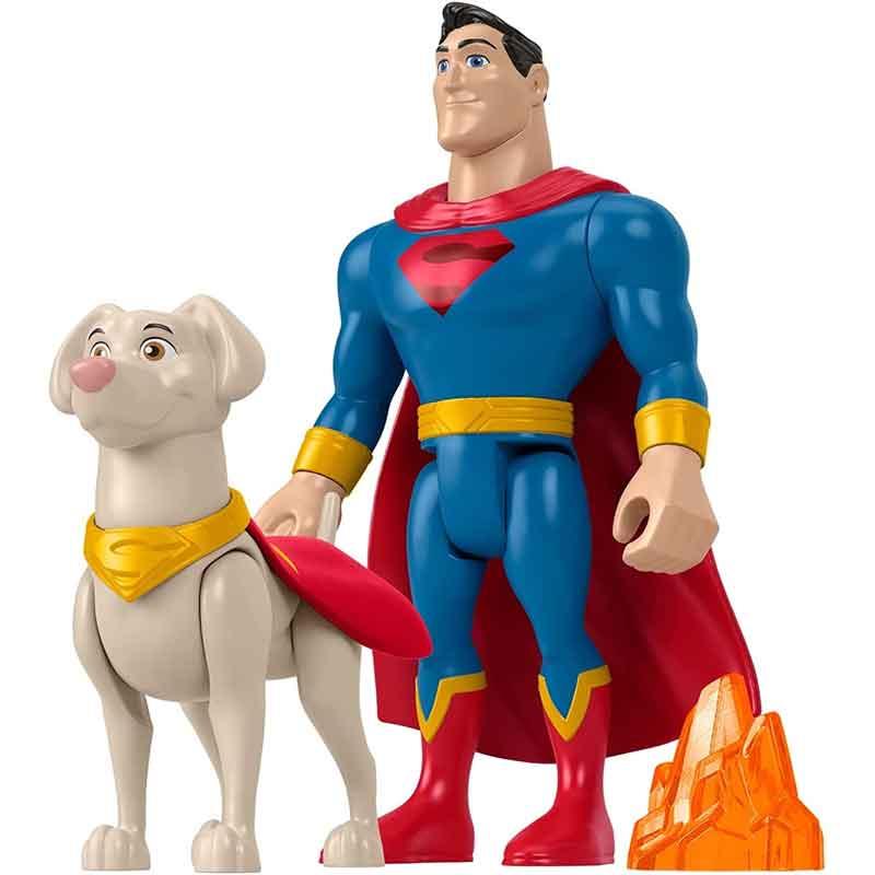 Figuras DC Liga de Super Mascotas Krypto y Superman