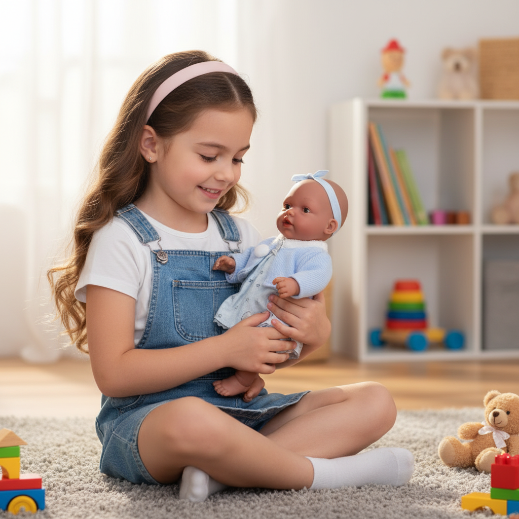 Muñeca Arias Elegance Azul Ref. 60610-1 – Muñeca Bebé de 42 cm con Conjunto Azul y Complementos | Fabricada en España