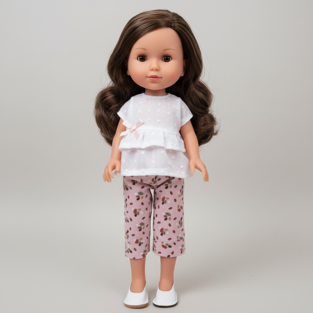 Muñeca Arias Elegance Carlota con Pantalón Rosa – Muñeca Articulada Tipo Nancy de 38 cm | Fabricada en España