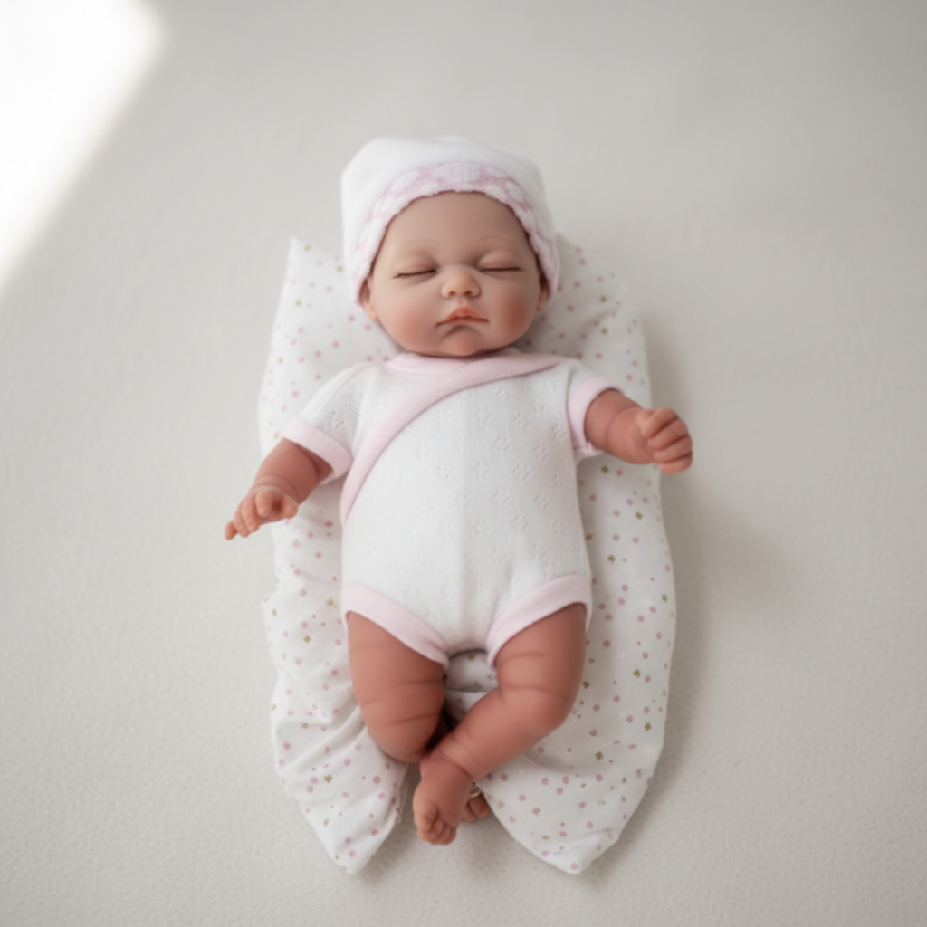 Muñeco Bebé Arias con Bodie Blanco Ref. 60168 – Muñeca Reborn de 30 cm con Ropa y Accesorios | Fabricada en España