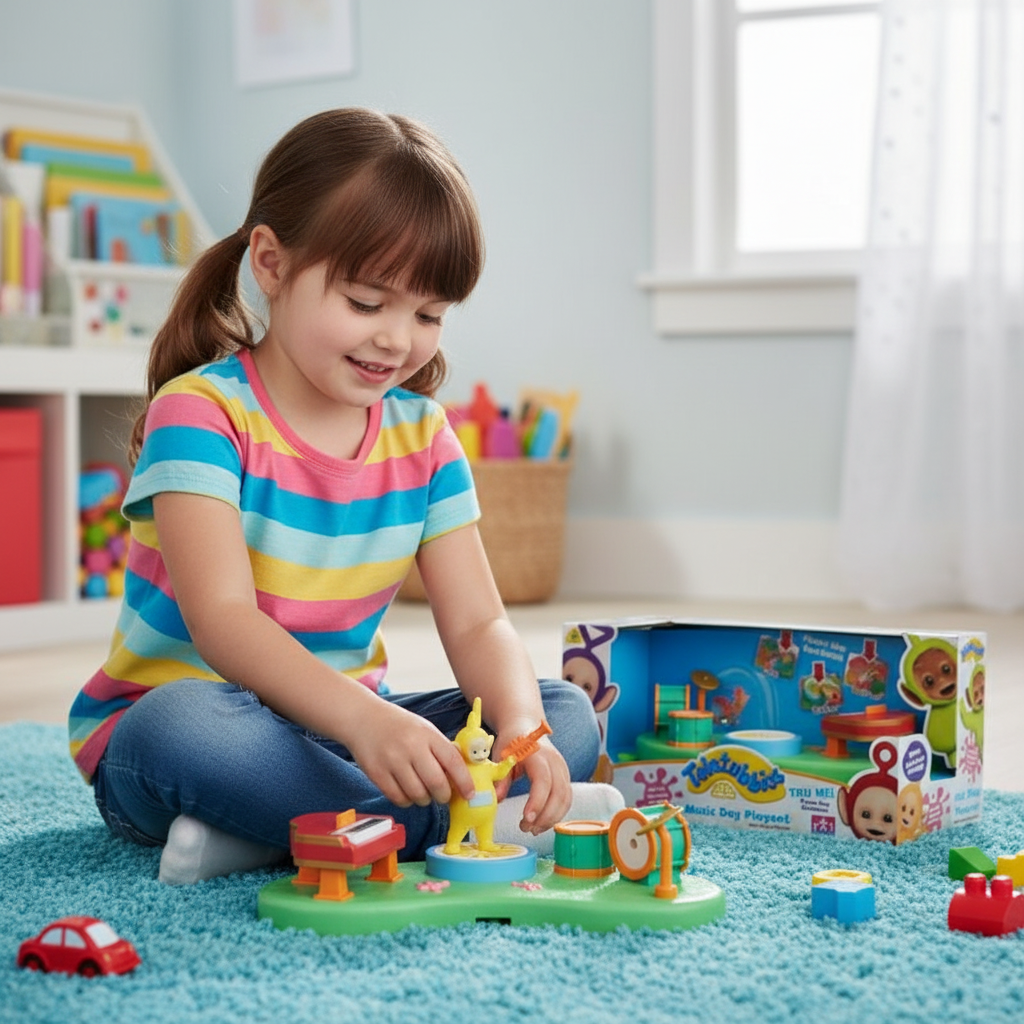 Teletubbies – Playset Día de la Música con Laa Laa | Juguete Musical Infantil con Figura y Accesorios | Estimula la Creatividad y el Juego Imaginativo