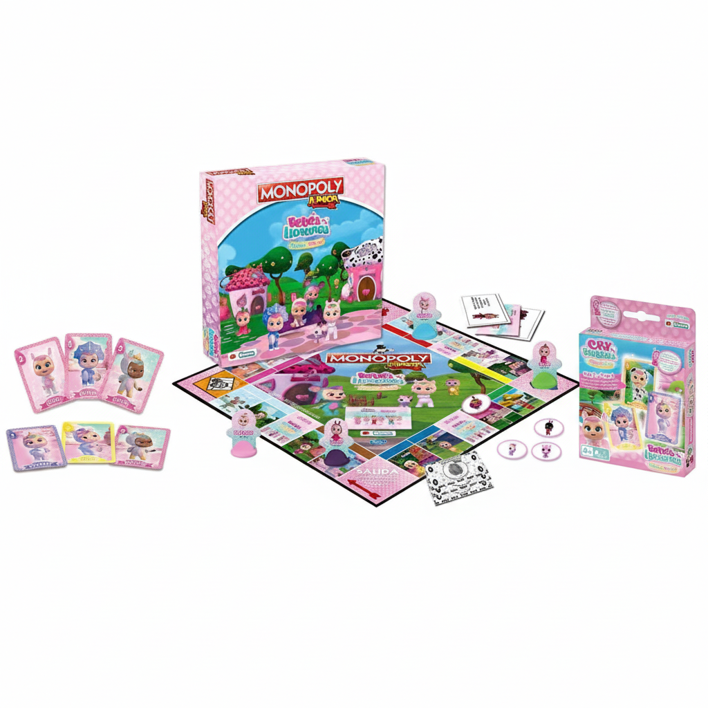 Pack Juegos Bebés Llorones Lágrimas Mágicas – Monopoly Junior + Juego de Cartas 4 en 1 | Diversión Educativa para Niños | Versión en Español