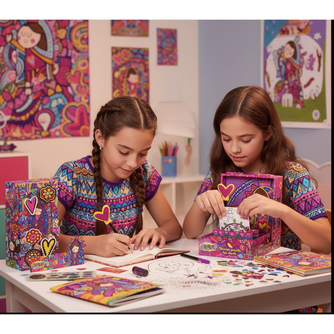 Pack Diario Secreto y Cajita Organizadora Chamoy Amiguis Distroller | Set "Top Sicrets" Diario para Niñas | ¡Guarda tus Secretos!