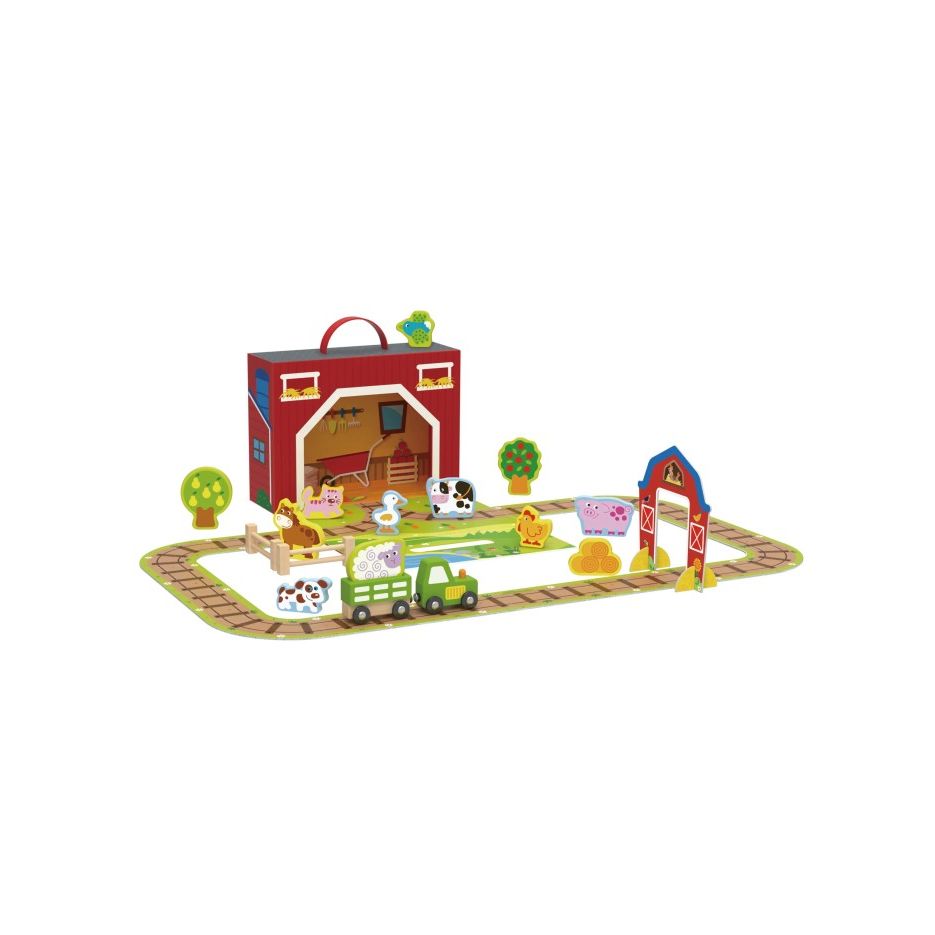 Set de Granja con Caja y animales – Juego de Granja Infantil con 35 Piezas