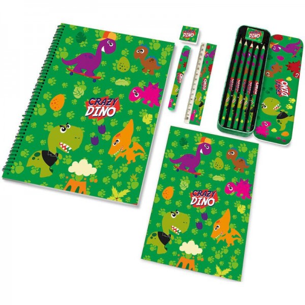 Set de Papelería Crazy Dino