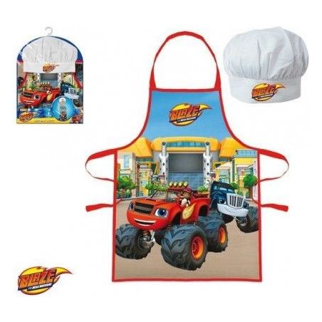 Blaze y los Monster Machines - Delantal y gorro de chef cocinero para niño de 3/8 años