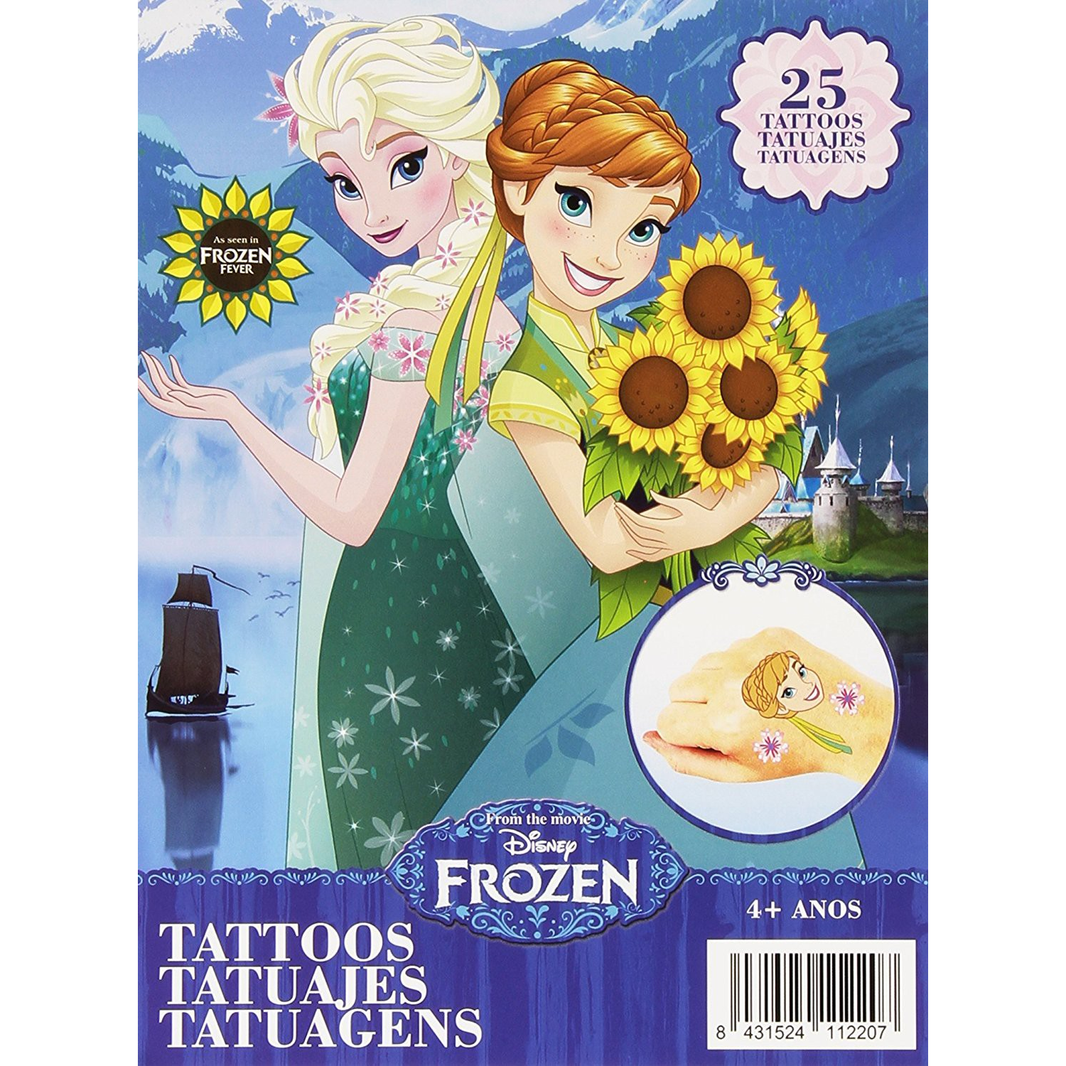 Disney Frozen – Set Fashion de Tatuajes Temporales para Niñas | Tatuajes Infantiles de Elsa y Anna | Fáciles de Aplicar y Quitar | Ideal como Regalo Original de Frozen