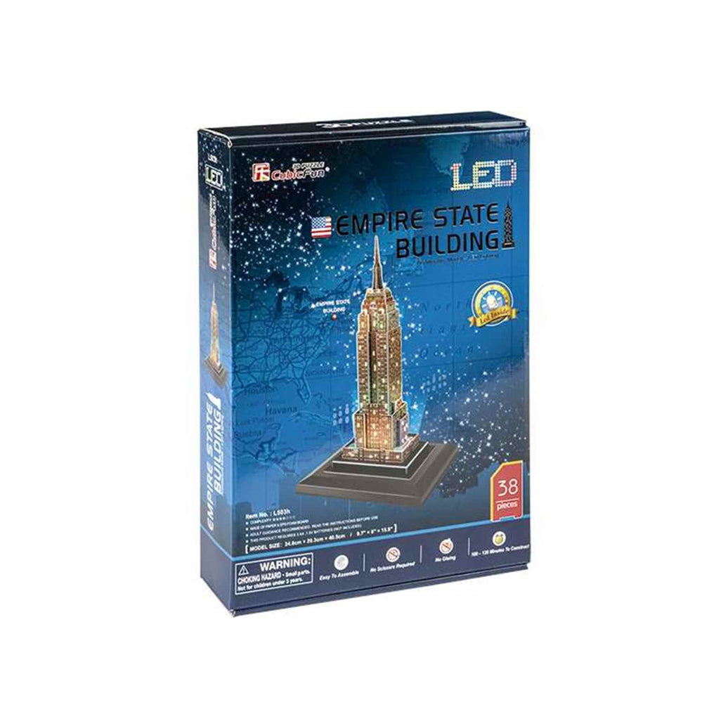 Puzzle 3D "EMPIRE STATE" con Luces (LED) 38 Piezas