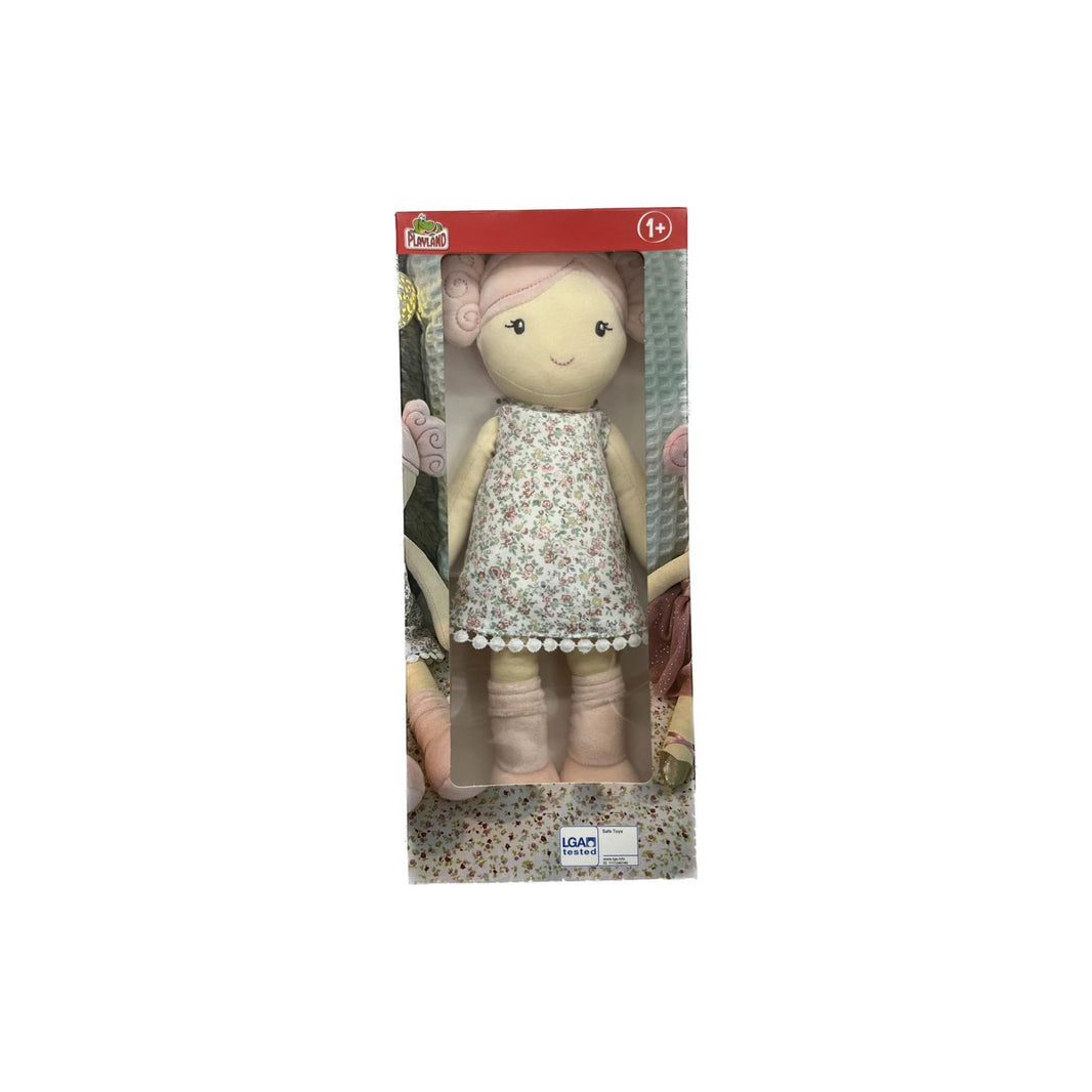 Muñeca de Trapo con Vestido Bordado de Flores 35 cm | Juguete Clásico y Suave