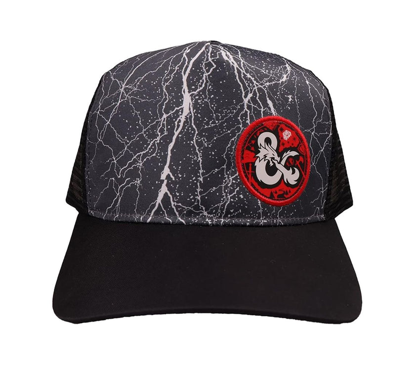 Gorra Dungeons & Dragons Thunder Trucker | Gorra Oficial con Diseño Épico de Rayo | Estilo Retro Gamer Ajustable | Accesorio para Fans de D&D