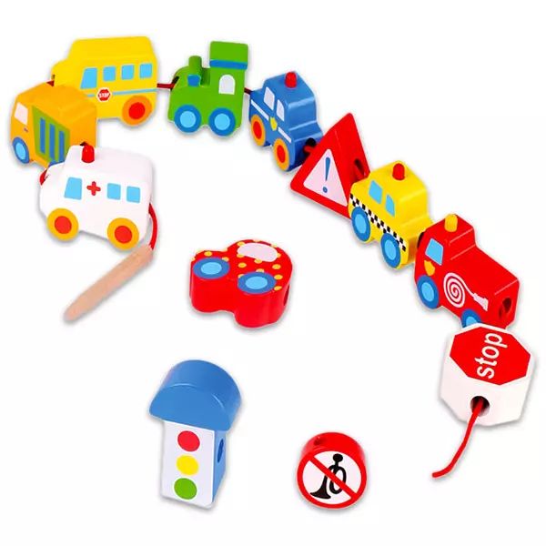 Vehículos de Madera para Enlazar Tooky Toy – Juguete educativo Montessori