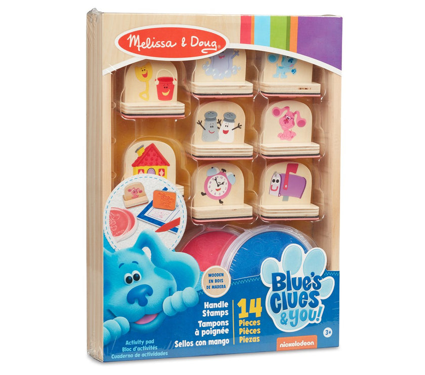 Juego de Actividades con Sellos de Madera Blue’s Clues & You – 14 Piezas | Set Creativo Infantil