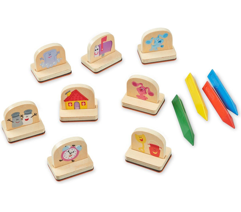 Juego de Actividades con Sellos de Madera Blue’s Clues & You – 14 Piezas | Set Creativo Infantil