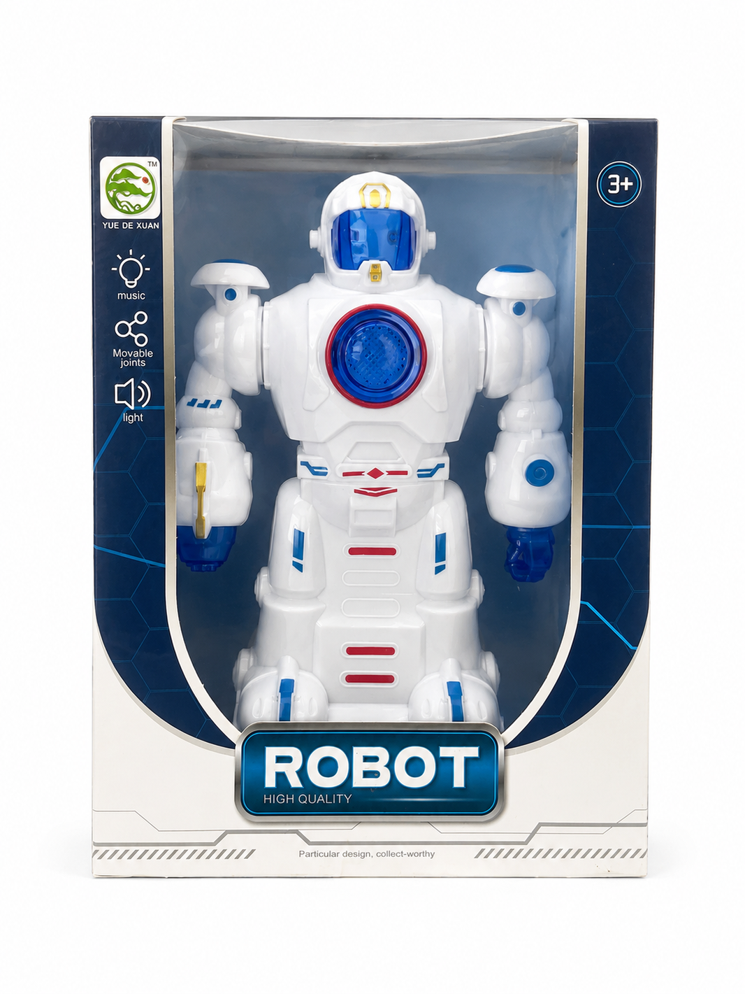 Robot 15cm interactivo con luz, sonido y alticulaciones moviles