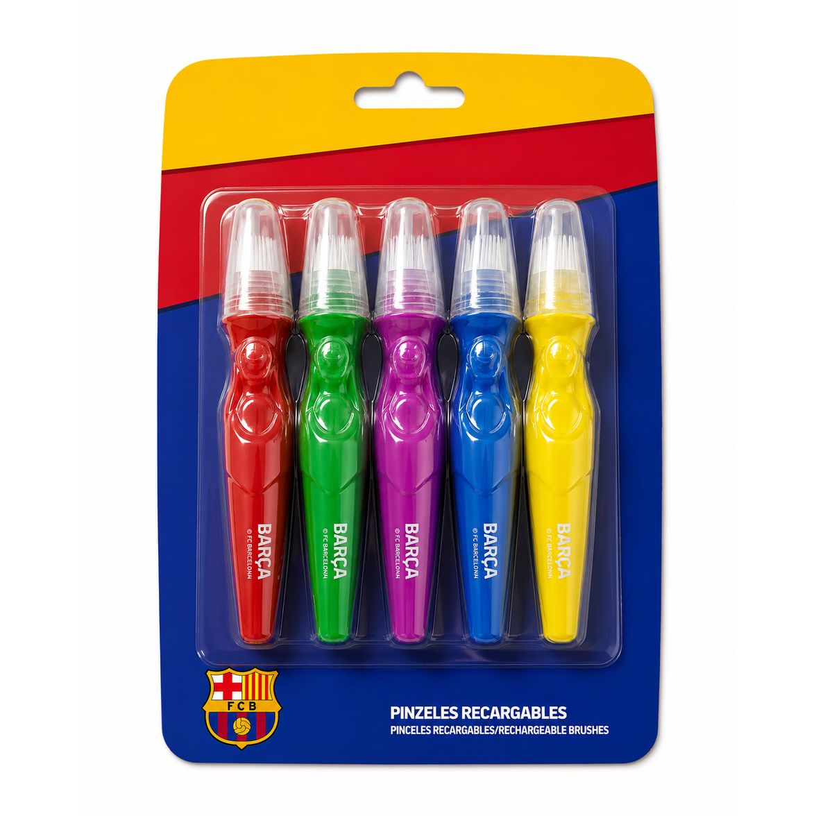 Set de 5 pinceles recargables de témpera Barcelona C.F.