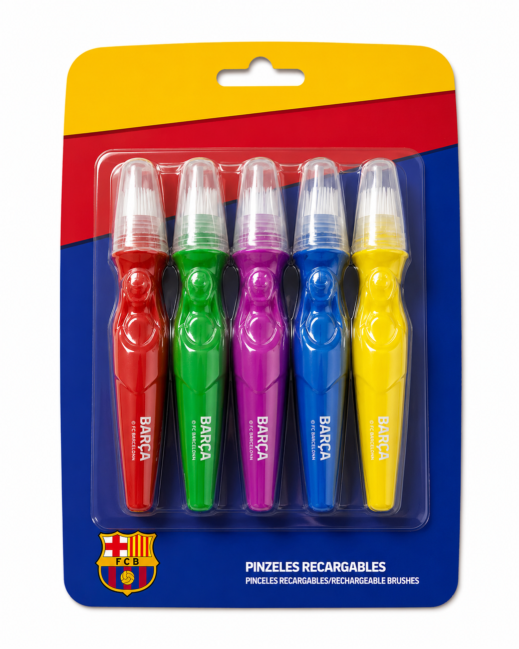 Set de 5 pinceles recargables de témpera Barcelona C.F.