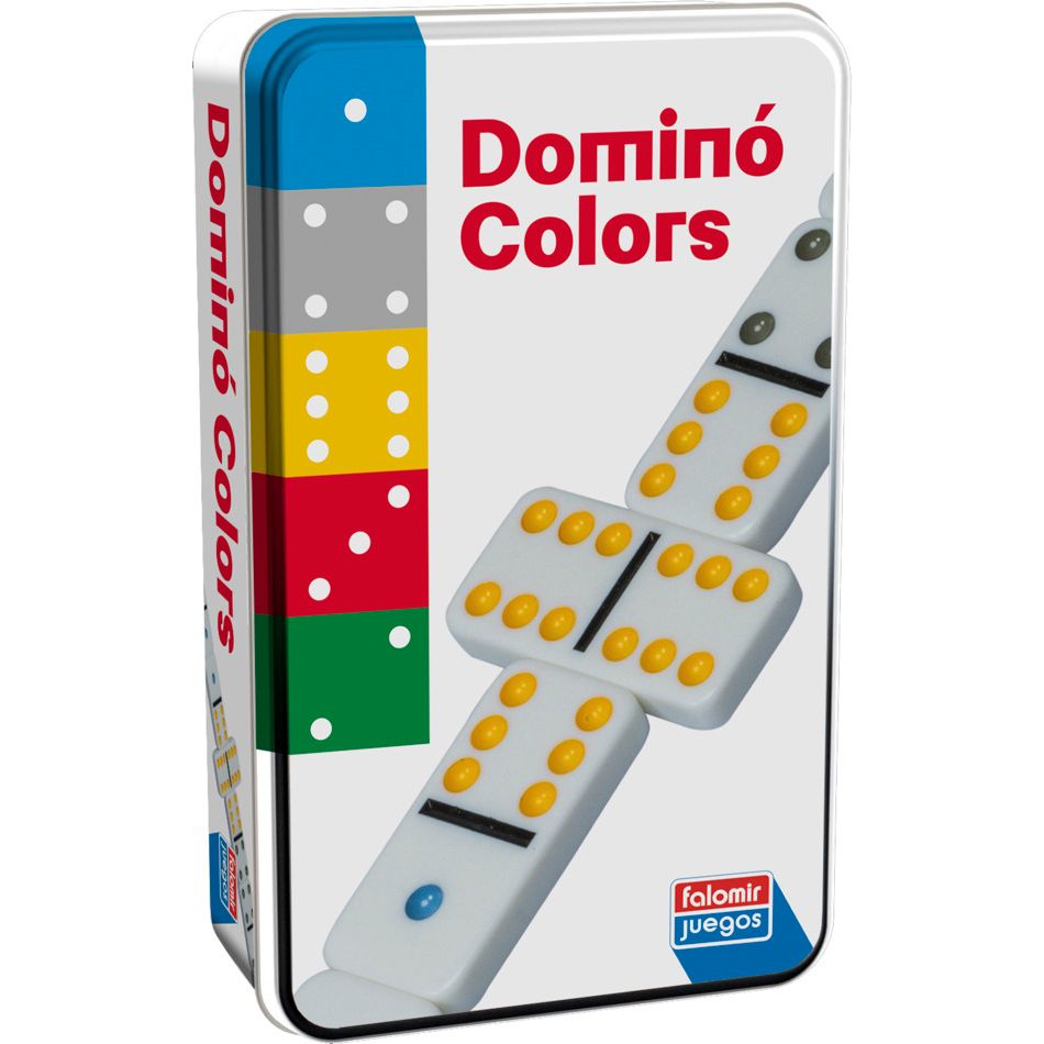 Dominó Colors Falomir en caja de lata | Juego de mesa +6 años (ref. 34012)