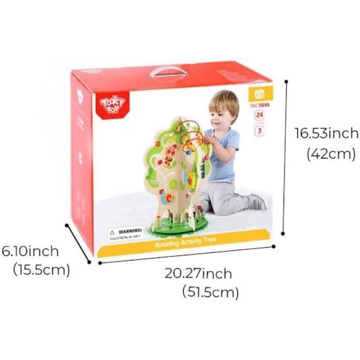 Árbol de Actividades de Madera Multicolor – Juguete Educativo de Motricidad para Niños