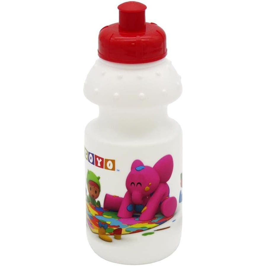 Botella Deportiva Pocoyó 350 ml Blanca | Cantimplora Infantil Resistente | Botella Agua Niños Oficial