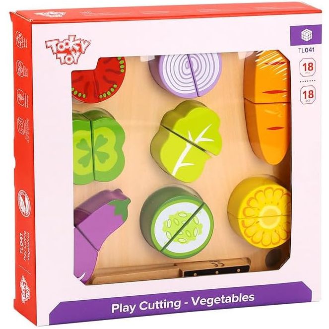 Juegos de Madera Tooky Toy Cortar Verduras Infantil para Niños