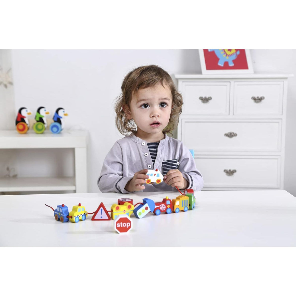 Vehículos de Madera para Enlazar Tooky Toy – Juguete educativo Montessori