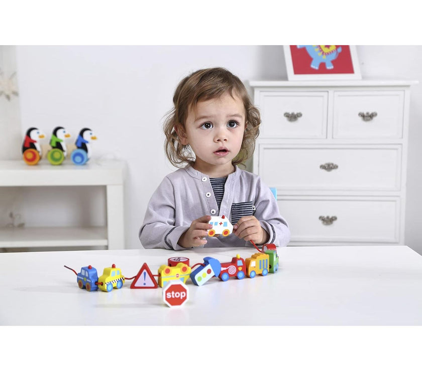 Vehículos de Madera para Enlazar Tooky Toy