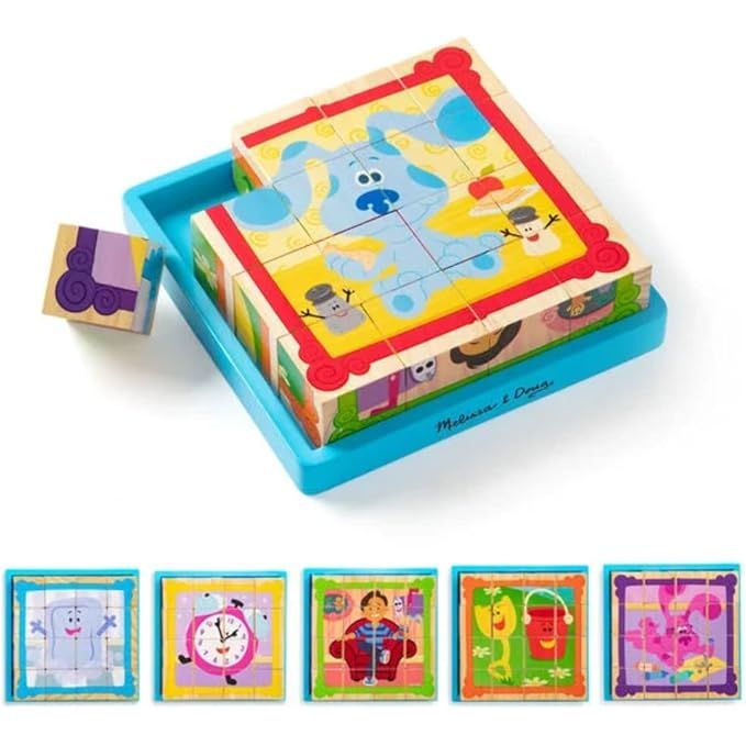 Puzzle de Cubos de Madera Blue’s Clues & You – 16 Piezas | Rompecabezas Infantil Educativo